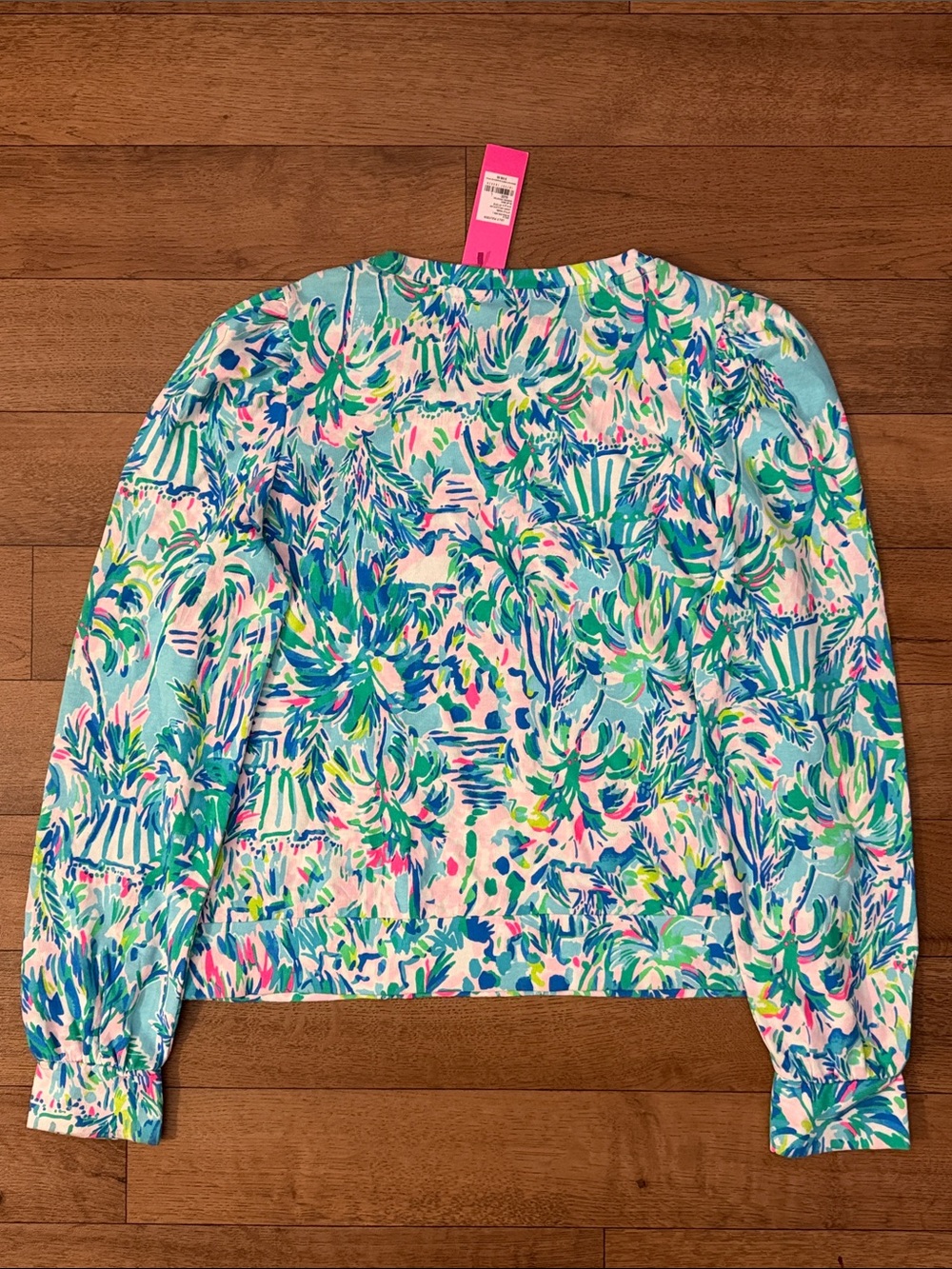 Lilly Pulitzer Size Large Jansen Sweatshirt Blue Ibiza Cabana Long Sleeve NWT L - Picture 4 of 12